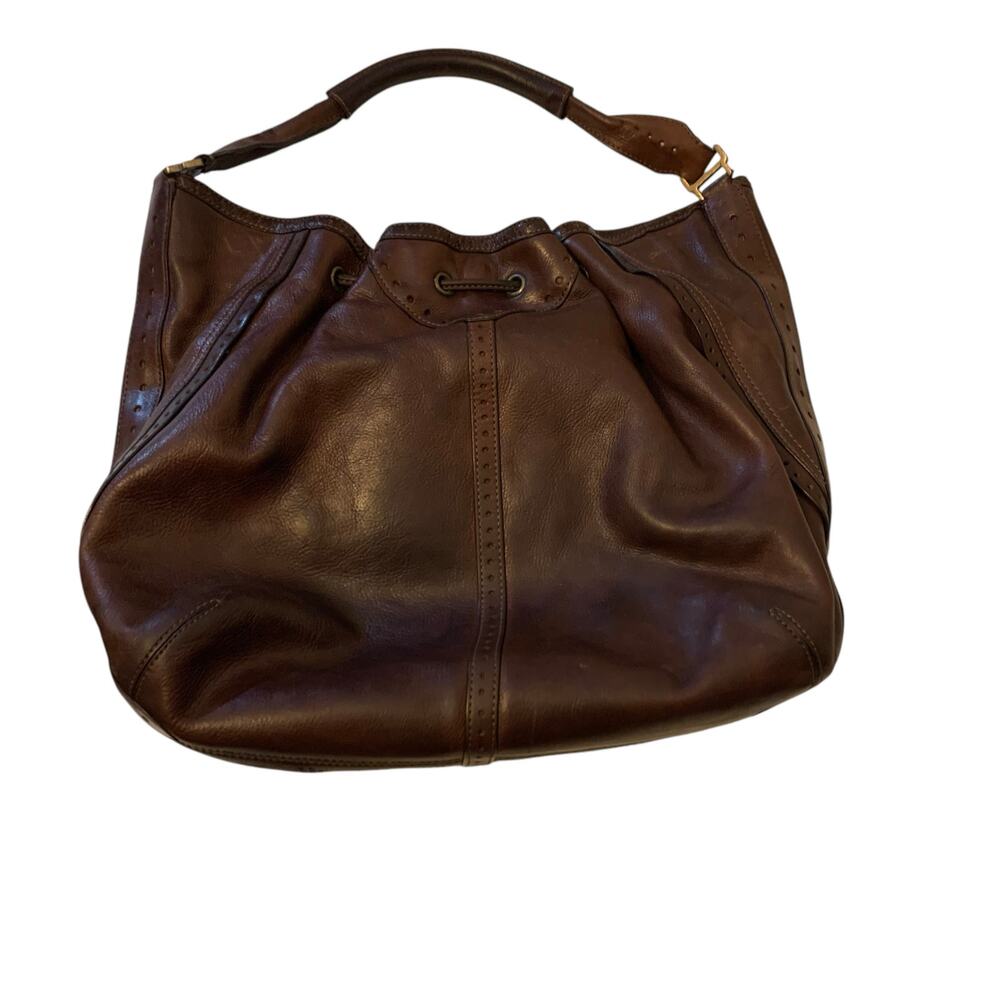 Cole Haan Sierra Laser Cut Brown Purse Bag - Picture 7 of 16